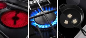 Half gas half electric sales stove top