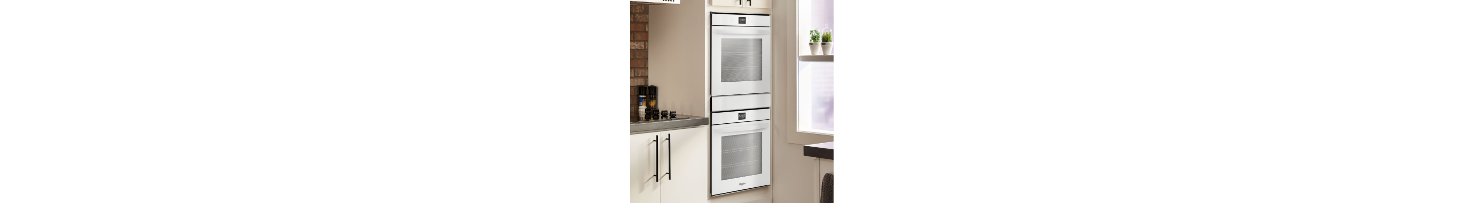 A stainless steel double wall oven