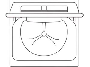 An illustration of an open washer