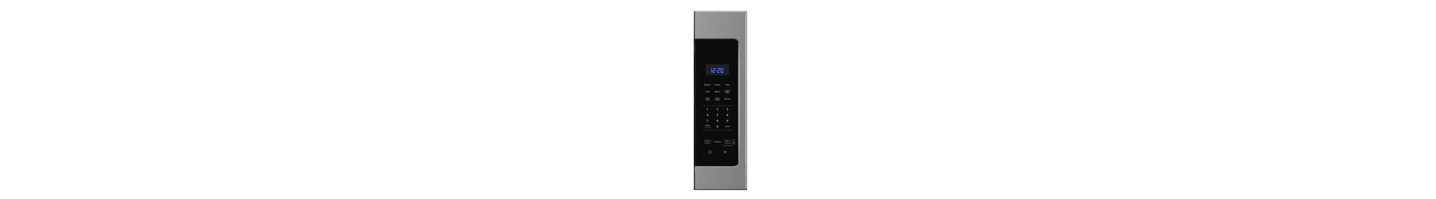 An electronic microwave. control panel.