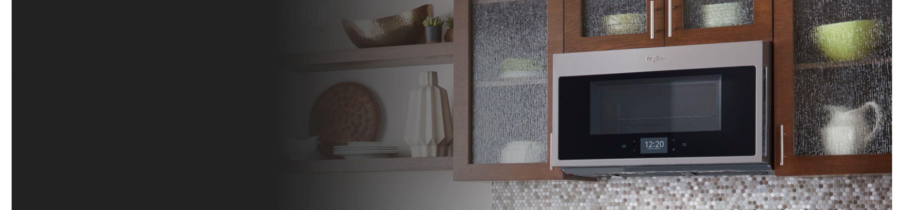 Whirlpool® Over-the-Range Microwave in brown cabinetry