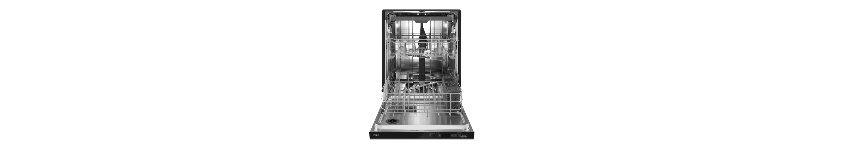 An empty Whirlpool® Tall Tub Dishwasher