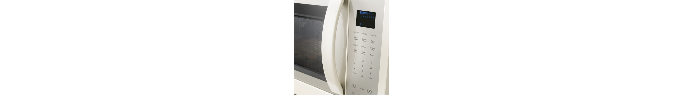 A close-up of a microwave console