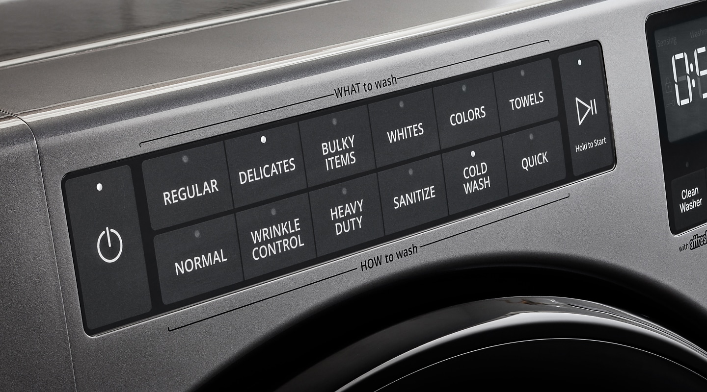 Various cycle options on a WhirlpoolÂŽ washing machine