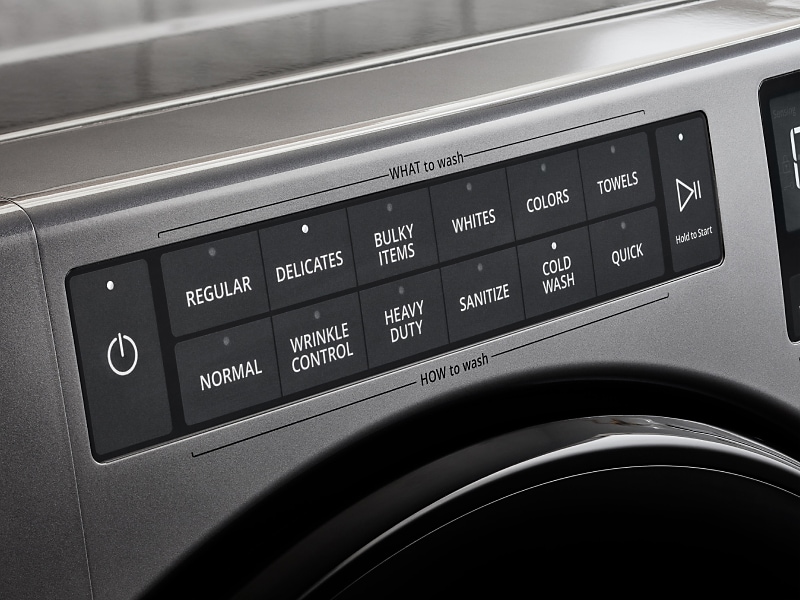 Various cycle options on a WhirlpoolÂŽ washing machine