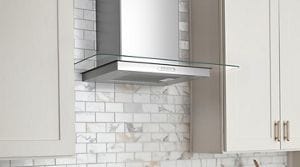 Range hood outlet to stove distance