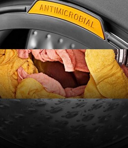 Clothes inside a washing machine