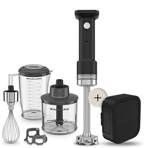 BATIDORA DE MANO INALÁMBRICA CON ACCESORIOS Y BATERÍA KITCHENAID GO 5KHBRV75BM Negro mate