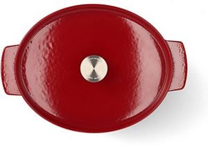 Faitout ovale Andre Cousances, fonte orange, Pré-Le Creuset, 30,5 x 10 pouces - France