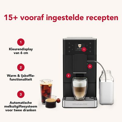 Kitchenaid Coffee machine 5KES8453EBM Matzwart Lifestyle