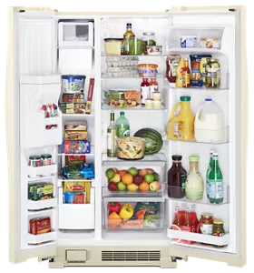 33-inch Wide Side-by-Side Refrigerator - 21 cu. ft. Biscuit-on