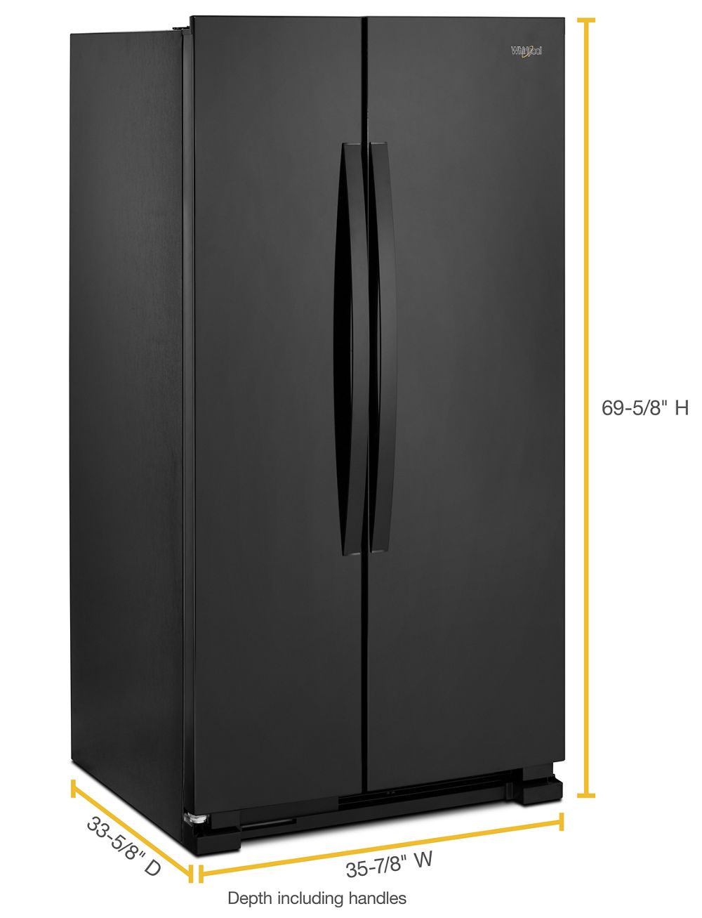 36-inch Wide Side-by-Side Refrigerator - 25 cu. ft. Black
