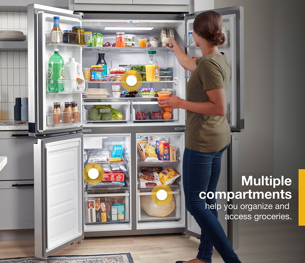 36-inch Wide Counter Depth 4 Door Refrigerator - 19.4 cu. ft