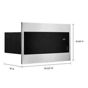 KitchenAid 1000 Watt Built-In Low Profile Microwave with Standard Trim Kit  in Stainless Steel