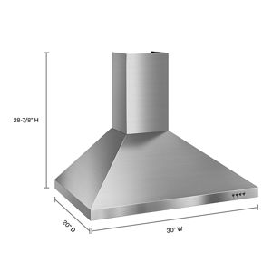 Gold® 30inch Vented 300CFM WallMount Canopy Hood Stainless Steel