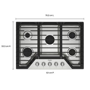 Whirlpool 30 in. Gas Cooktop in Stainless Steel with 5 Burners and Griddle  WCG97US0HS - The Home Depot