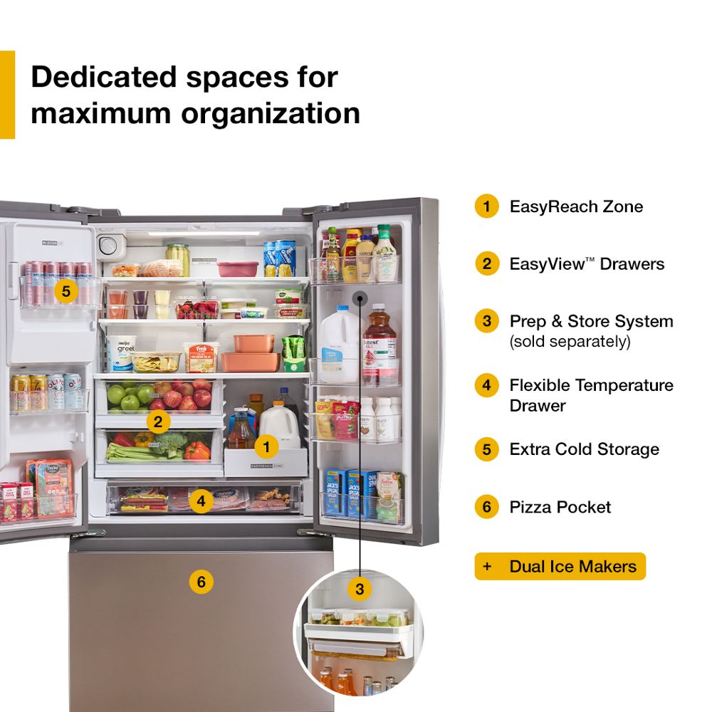 36-inch Wide French Door Refrigerator with Dual Ice Makers - 23 cu