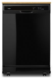 Whirlpool 24 Front Control Tall Tub Portable Dishwasher Black