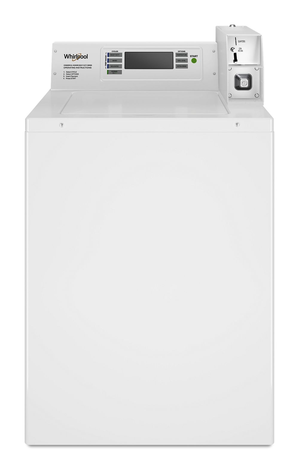 Commercial Top-Load Washer with Factory-Installed Coin Drop and