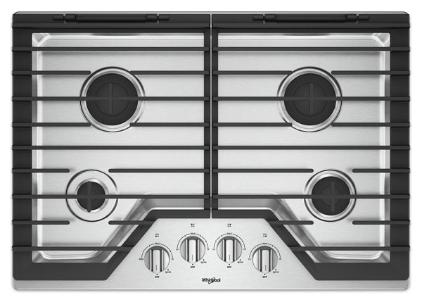 Stainless Steel 30 Inch Gas Cooktop With Ez 2 Lift Hinged Cast