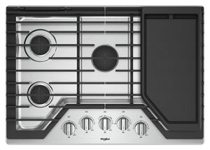 30-inch Gas Cooktop with Griddle Stainless Steel WCG97US0HS