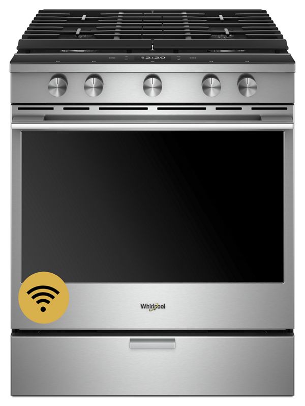 Fingerprint Resistant Stainless Steel 5 8 Cu Ft Smart Slide In