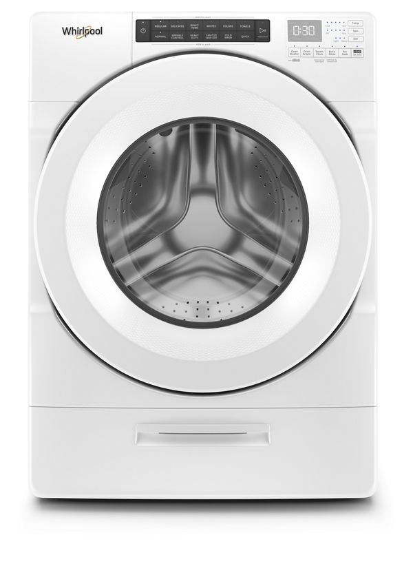 White 4 5 Cu Ft Closet Depth Front Load Washer With Load Go