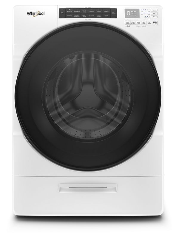 White 4 5 Cu Ft Closet Depth Front Load Washer With Load Go