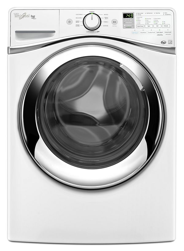White 4 3 Cu Ft Duet Steam High Efficiency Washer With Clean